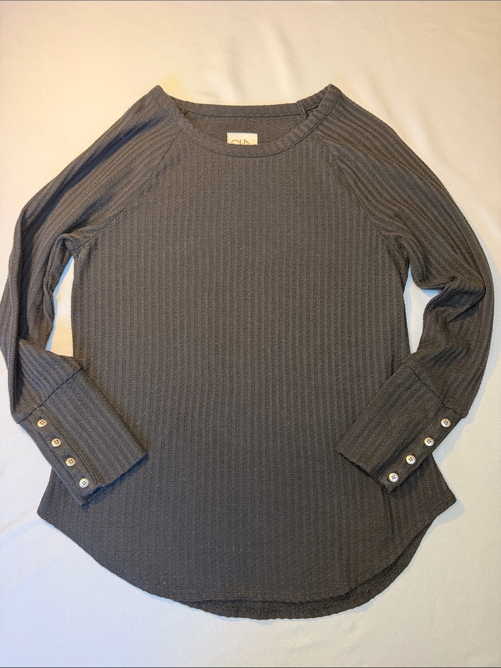 Chaser Black Ribbed Long Sleeve Tee